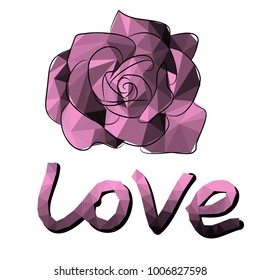 Vector rose low poly