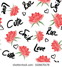 vector rose pattern children smile cute love redrose heart article