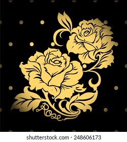 Vector rose pattern on background