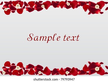 vector rose petals with pearls