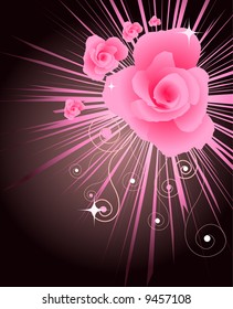 vector rose retro