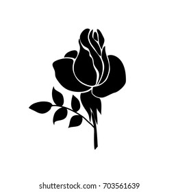 vector of rose
 silhouette