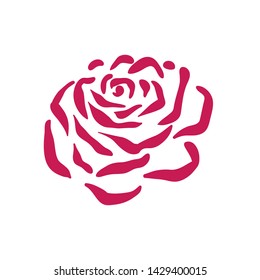 Vector rose symbol illustration on white background