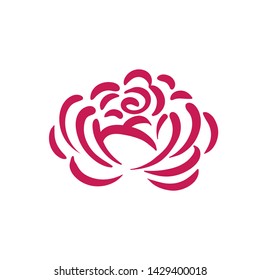 Vector rose symbol illustration on white background
