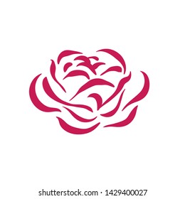 Vector rose symbol illustration on white background