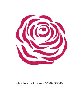 Vector rose symbol illustration on white background