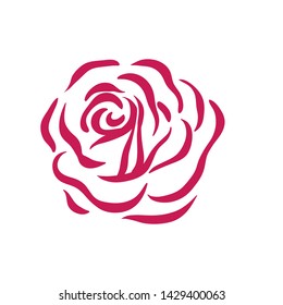 Vector rose symbol illustration on white background