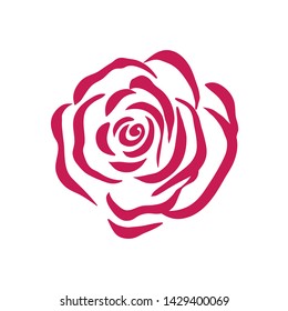 Vector rose symbol illustration on white background