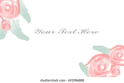 Vector rose watercolor for text
