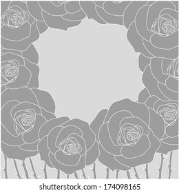 vector rose wreath flower pattern for card or invitation