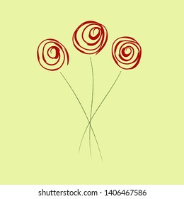 Vector roses for cards isolated.