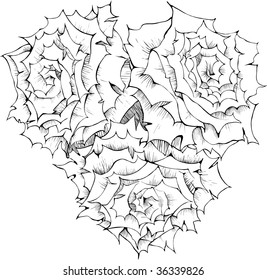 Vector Roses drawn in ink