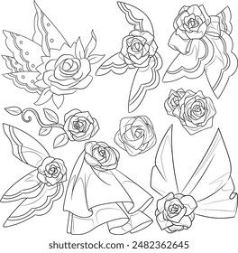vector of roses with fabric as decoration