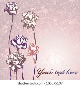 A vector roses greetings card.