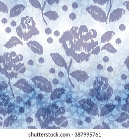 Vector roses pattern on tribal chevron background. Chevron rose on a gradient backdrop.