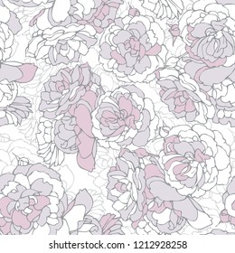 Vector roses pattern. Summer pattern. Vintage print. Perfect for greetings, invitations, manufacture wrapping paper, textile and web design. Flower vector illustration. Seamless pattern.