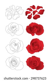 Rose Petal Outline Images, Stock Photos & Vectors | Shutterstock