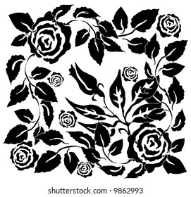 vector roses silhouette