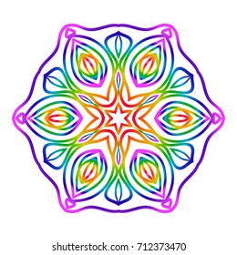Vector Rosettes pattern. rainbow color. Vector illustration. Decorative Elements
