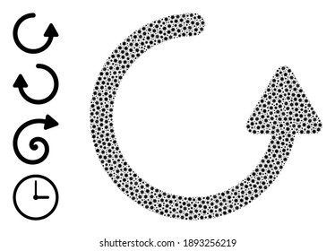 Vector rotate left arrow icon covid-2019 mosaic. Rotate left arrow mosaic is created with little covid pathogen items. Collage is created for health care projects.
