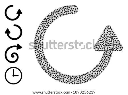 Vector rotate left arrow icon covid-2019 mosaic. Rotate left arrow mosaic is created with little covid pathogen items. Collage is created for health care projects.