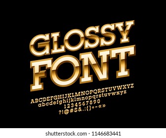 Vector Rotated Exclusive Alphabet Letters, Numbers and Symbols. Elegant Glossy Font.
