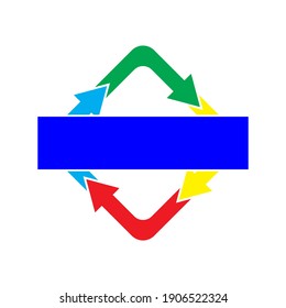 Flecha giratoria vectorial con muchos colores