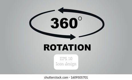 Vector rotation 360 degrees sign icon