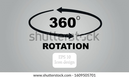 Vector rotation 360 degrees sign icon
