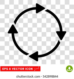 Vector Rotation EPS vector icon. Illustration style is flat iconic black symbol on a transparent background.