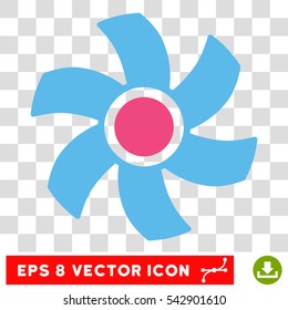 Vector Rotor EPS vector pictogram. Illustration style is flat iconic bicolor pink and blue symbol on a transparent background.