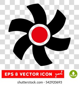 Vector Rotor EPS vector pictograph. Illustration style is flat iconic bicolor intensive red and black symbol on a transparent background.