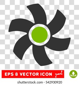 Vector Rotor EPS vector pictograph. Illustration style is flat iconic bicolor eco green and gray symbol on a transparent background.