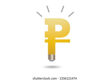 vector rouble light bulb illustration