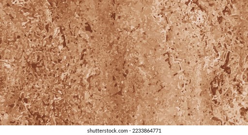 Vector rough brown stone wall texture. Dirty realistic planet ground. Saturn dust illustration. Stucco old cracked pattern. Desert sand background. Antique horizontal wallpaper. Bread close up toast