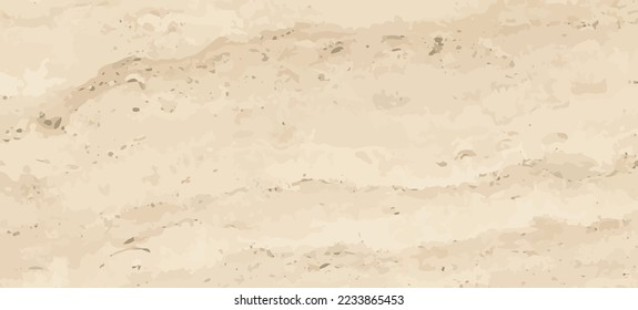 Vector rough brown stone wall texture. Realistic sand, top view. Flooring tile natural design. Wavy marble pattern. Luxury floor material. Flat premium rock construction. White cement slab surface