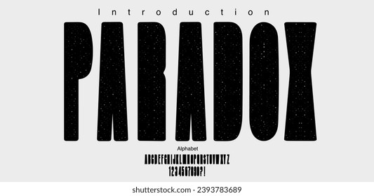 Vector of rough condensed font. Textured font