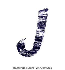 Vector rough font. Grungy style letter on white background.