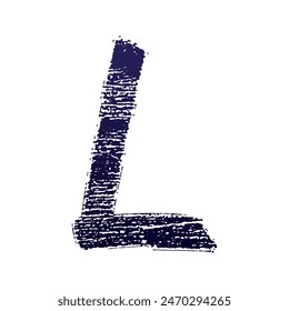 Vector de fuente aproximada. Carta de estilo gruñón sobre fondo blanco.