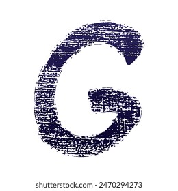 Vector de fuente aproximada. Carta de estilo gruñón sobre fondo blanco.