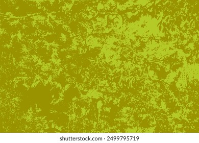 Vector rough grunge scratched floral texture with a green abstract pattern, ideal for backgrounds, designs. Background with silhouette of coniferous and deciduous forest branches for overlay