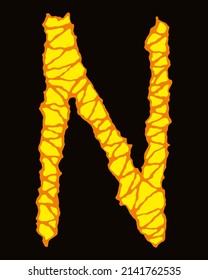Rohbuchstabe für Vektorgrafik auf schwarzem Hintergrund.Grunge-Kunstschrift.