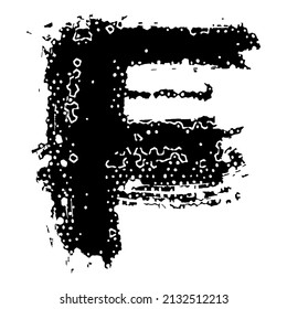 Rohbuchstabe für Vektorgrafik auf weißem Hintergrund.Grunge-Kunstschrift.