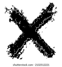 Letra vectorial áspera sobre fondo blanco.Tipo de letra Grunge art.