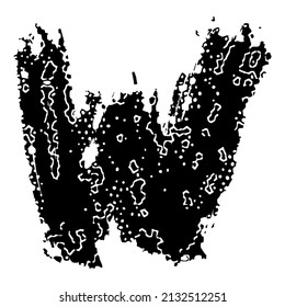Letra vectorial áspera sobre fondo blanco.Tipo de letra Grunge art.