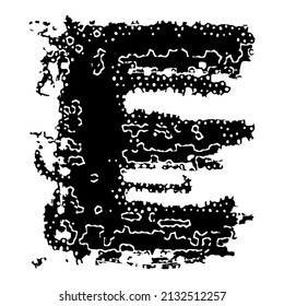 Vector rough letter on white background.Grunge art font.