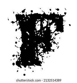 Letra vectorial áspera sobre fondo blanco.Tipo de letra Grunge art.