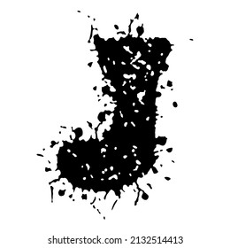 Letra vectorial áspera sobre fondo blanco.Tipo de letra Grunge art.