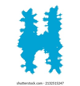 Vector rough letter on white background.Grunge art font.