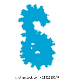 Vector rough letter on white background.Grunge art font.